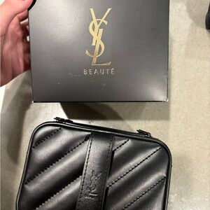 Saint Laurent Black Quilted Beauty Case